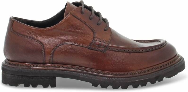 Guidi Leren Veterschoenen Stile Inglese Paraboot Brown Heren