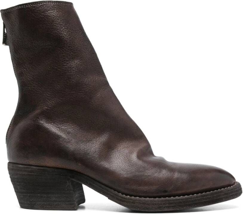 Guidi Western Stijl Leren Laarzen Brown Heren