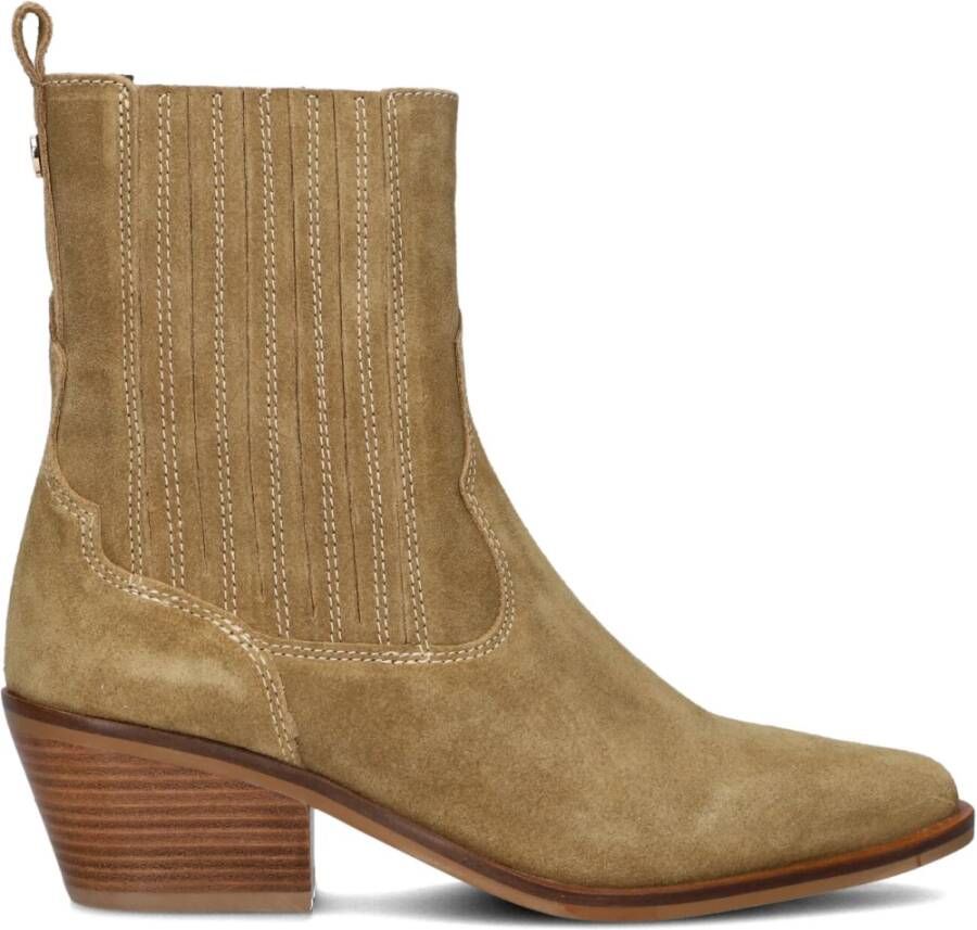 Haboob Beige Suède Cowboylaarzen Beige Dames