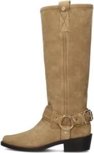 Haboob Beige Suède Western Stijl Laarzen Beige Dames