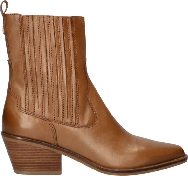 Haboob Cowboy Laarzen Dames Leer Cognac Brown Dames