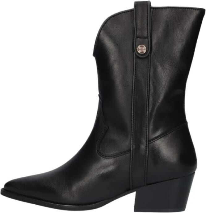 Haboob Zwarte Leren Western Enkellaarzen Black Dames