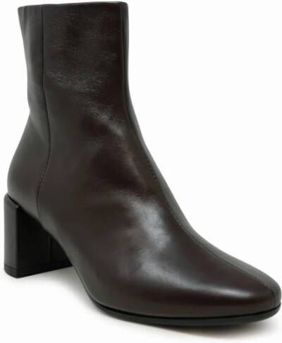 Halmanera Bruine Leren Enkellaarzen Fw24 Brown Dames