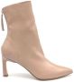 Halmanera Italiaanse Leren Rits Enkellaars Beige Dames - Thumbnail 1