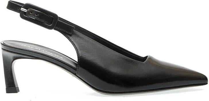 Halmanera Rosa Slingback Pumps Leren Dunne Hak Black Dames