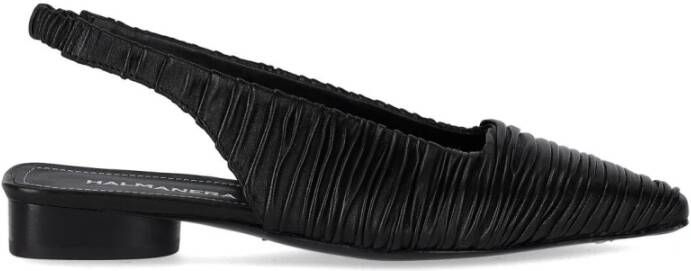 Halmanera Loafers & ballerina schoenen Fold Black Slingback Ballet Flat Shoe in zwart