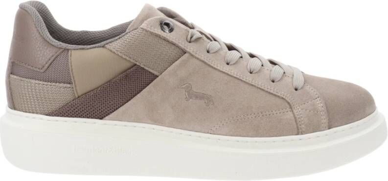 Harmont & Blaine Heren Sneakers van Leer en Stof met Vetersluiting Beige Heren