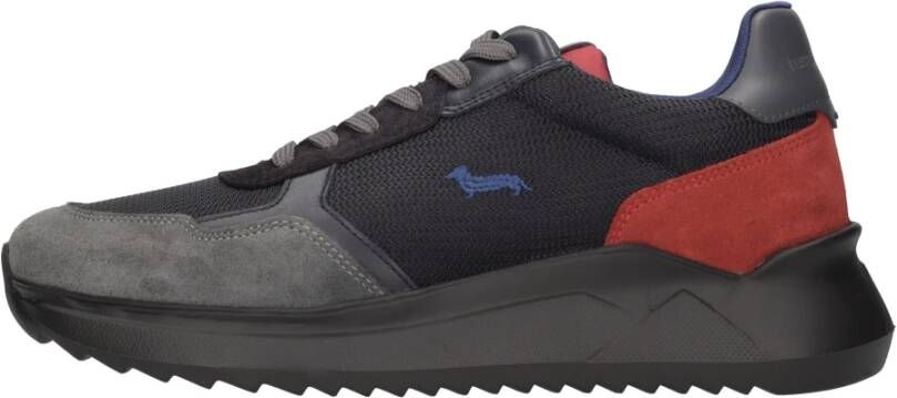 Harmont & Blaine Heren Sneakers Zwart met Blauwe en Rode Details Black Heren