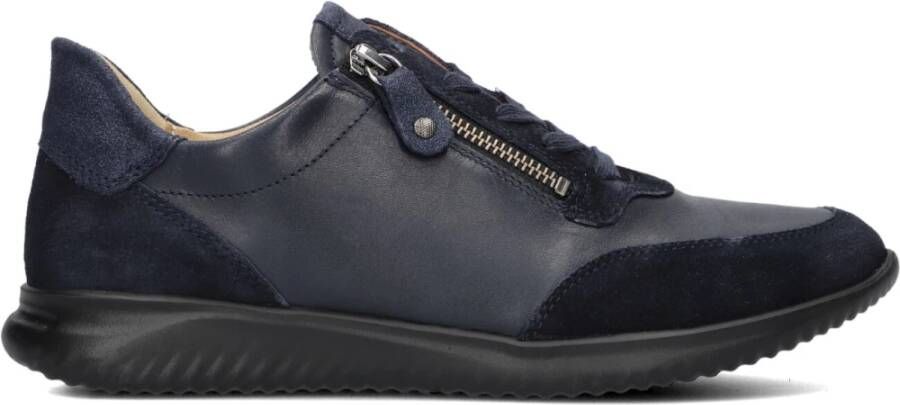 Hartjes Blauwe Leren Sneakers met Rits Blue Dames