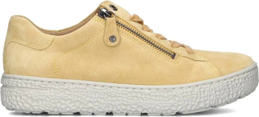 Hartjes Gele Suède Lage Sneaker met Rits Yellow Dames