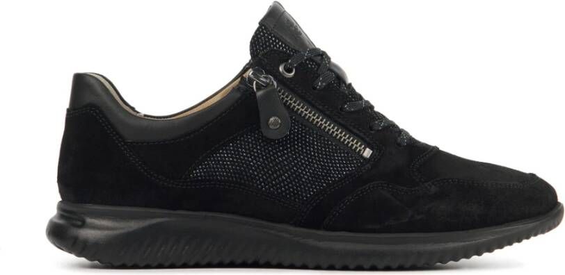 Hartjes Zwarte Suède Sneakers Black Dames