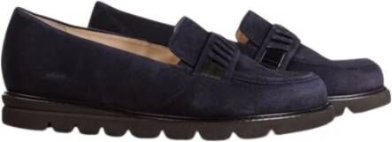 HASSIA Blauwe Suède Loafer met Wreefband Blue Dames