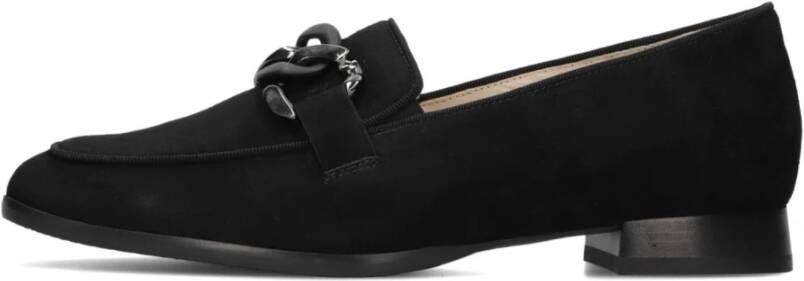 HASSIA Blauwe Suède Loafers met Zwarte Decoratie Black Dames