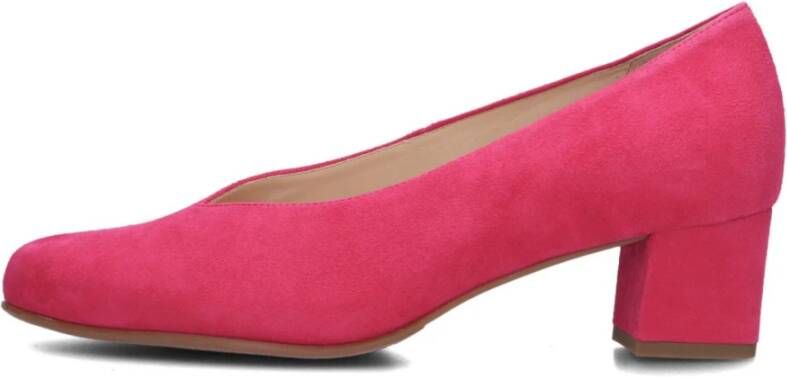 HASSIA Roze Suède Blokhak Pumps Pink Dames