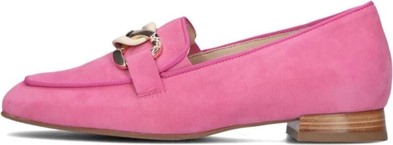 HASSIA Roze Suède Loafers met Kettingdetail Pink Dames