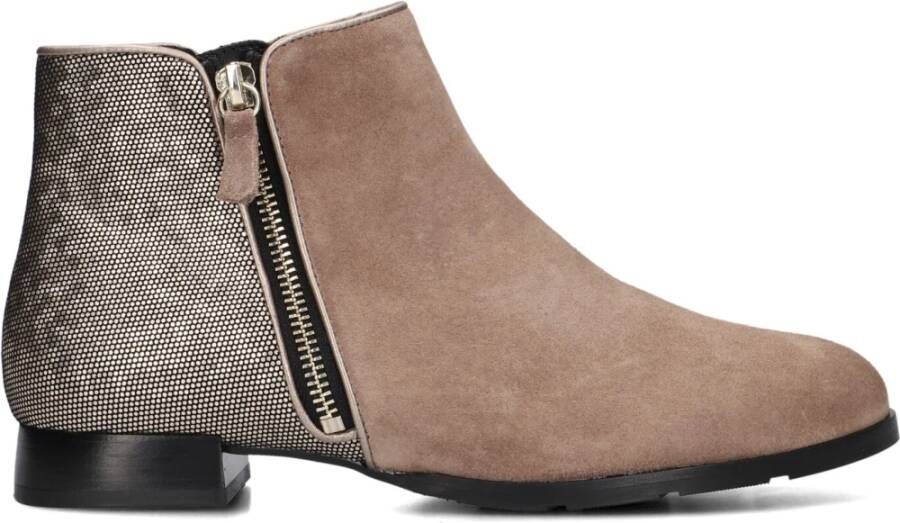 HASSIA Taupe Suède Enkellaarzen Beige Dames