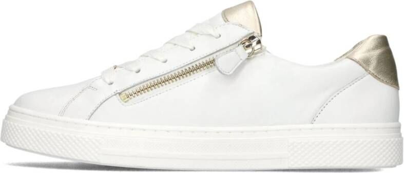 HASSIA Witte Leren Sneakers met Metallic Accenten White Dames