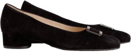 HASSIA Zwarte Suède Loafer met Zilveren Gesp Black Dames