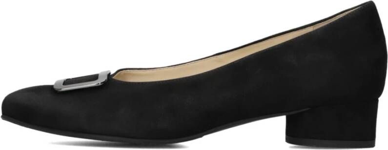 HASSIA Zwarte Suède Slip-On Pumps met Decoratie Black Dames