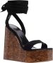 Haus OF Honey Zwarte Sleehak Sandalen Marmer Bruin Black Dames - Thumbnail 1