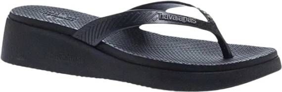 Havaianas Hoge Plateau Zwarte Slippers Black Dames