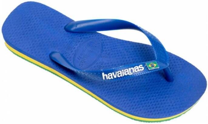 Havaianas Neon Logo Flip Flops Blue