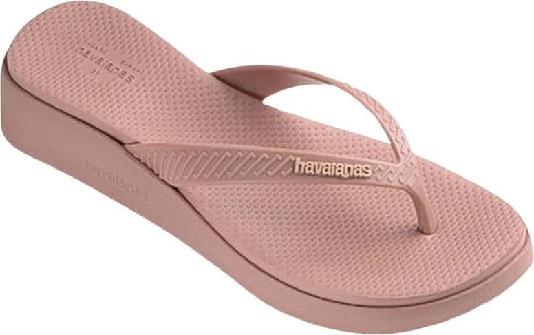 Havaianas Roze Hoge Plateau Slippers Pink Dames