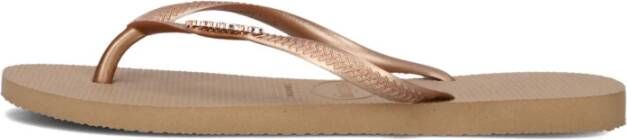 Havaianas Slim Logo Metallic Dames Slippers Brown Dames