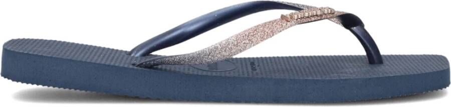 Havaianas Square Glitter Dames Slippers Blauw Blue Dames