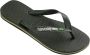 Havaianas Brasil Logo | Green Olive Groen Rubber Teenslippers Unisex - Thumbnail 2