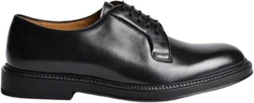 Henderson Baracco Handgemaakte leren Derby schoenen met veters Black Heren