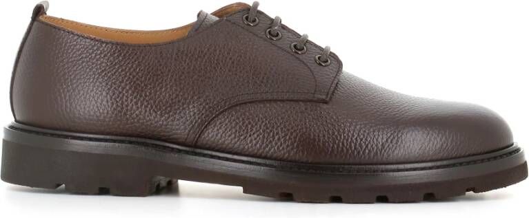 Henderson Bruin leren Derby platte schoenen Brown Heren