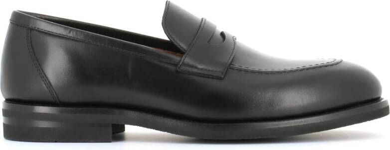 Henderson Klassieke zwarte leren mocassin sandalen Black Heren