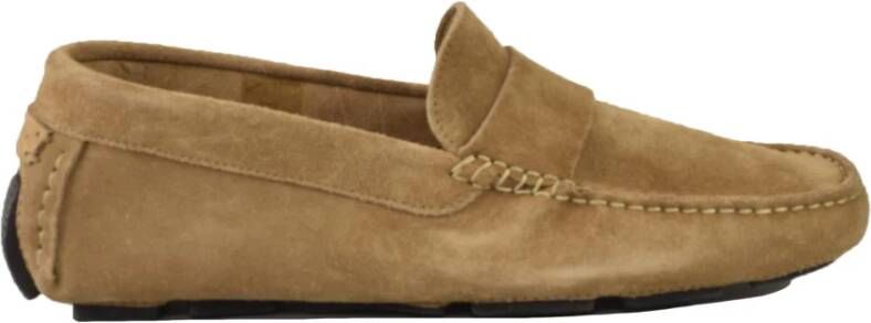 Henderson Leren schoenen met rubberen zool Brown Heren