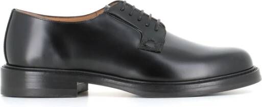 Henderson Zwarte Geborsteld Leren Derby Schoenen Black Dames