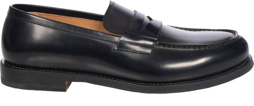 Henderson Zwarte Leren College Mocassin Schoen Black Heren