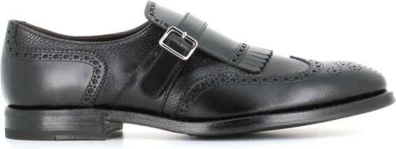 Henderson Zwarte leren schoenen met franjes Black Heren