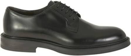 Henderson Zwarte platte schoenen met de hand gemaakt van kalfsleer Black Heren