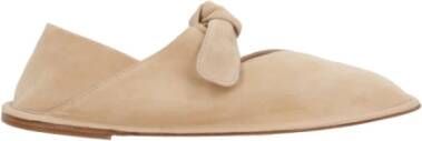 Hereu Beige Suède Ballerina Flats met Strik Beige Dames