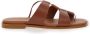 Hereu Bruine Leren Sandalen Open Teen Brown Dames - Thumbnail 1