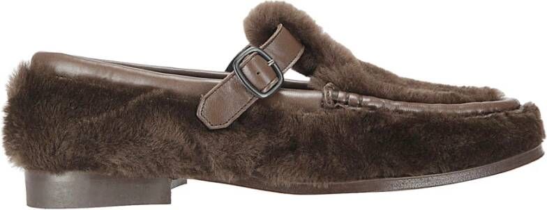 Hereu Shearling Sandalen voor Stijlvolle Zomerlook Brown Dames