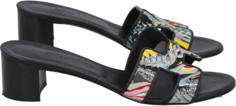 Hermès Vintage Pre-owned Fabric sandals Black Dames