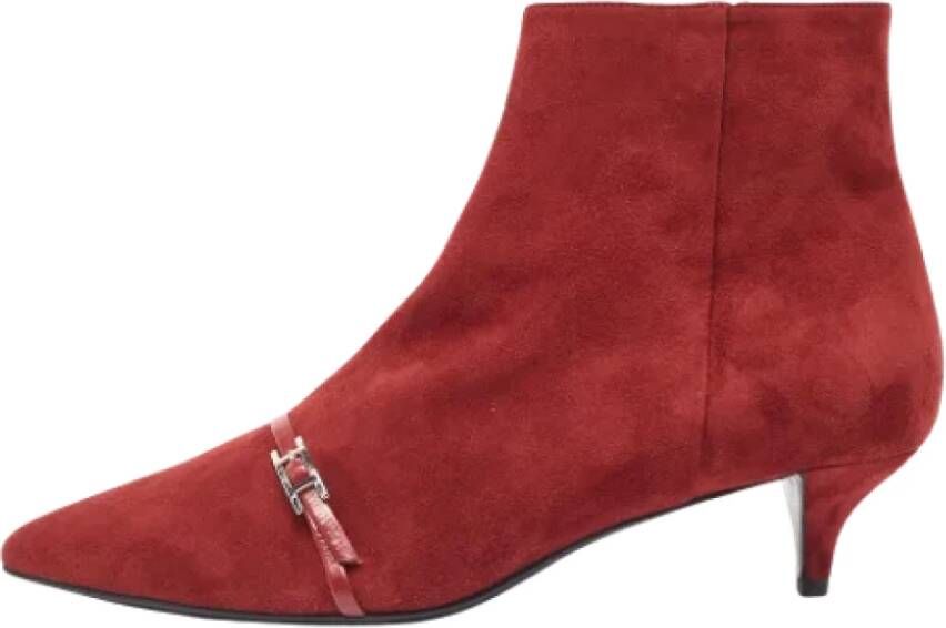 Hermès Vintage Pre-owned Leather boots Red Dames