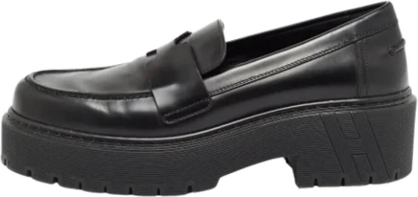 Hermès Vintage Pre-owned Leather flats Black Dames