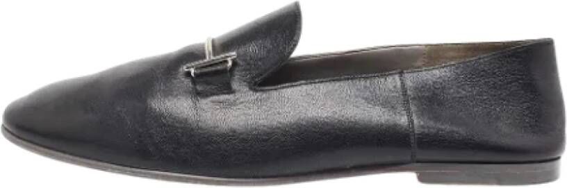 Hermès Vintage Pre-owned Leather flats Black Dames