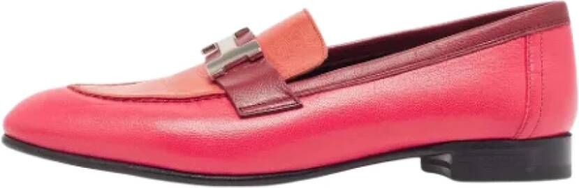 Hermès Vintage Pre-owned Leather flats Pink Dames