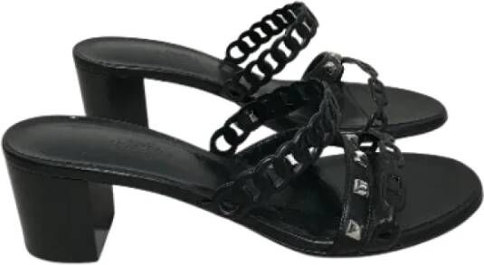 Hermès Vintage Pre-owned Leather sandals Black Dames