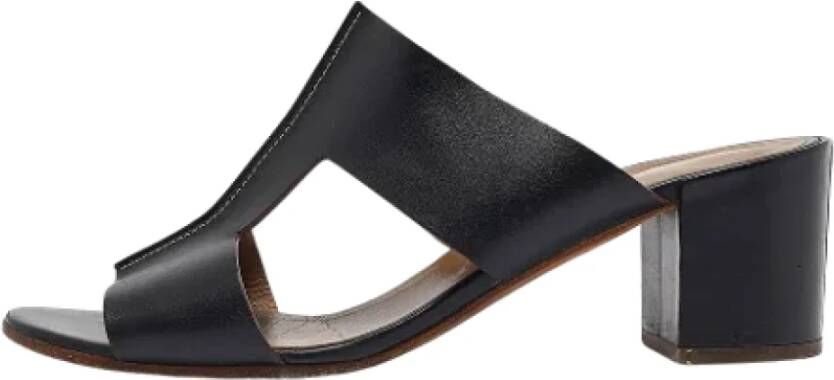 Hermès Vintage Pre-owned Leather sandals Black Dames