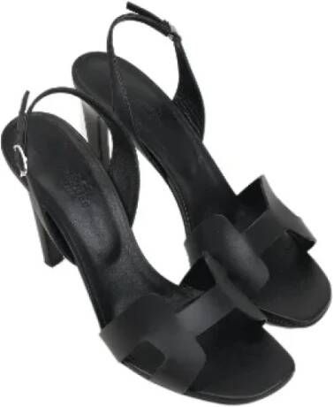 Hermès Vintage Pre-owned Leather sandals Black Dames