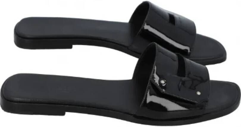 Hermès Vintage Pre-owned Leather sandals Black Dames